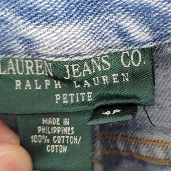 VINTAGE Lauren Ralph Lauren Jeans Womens 4 Petite 4P Blue Denim Straight LRL - Picture 7 of 10